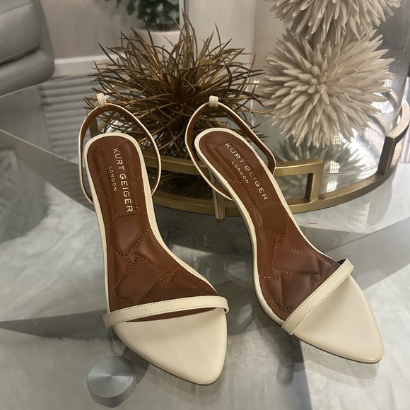 Kurt Geiger Shoes - Kurt Geiger Cream & Brown Strappy Heels – NWT | Size 39 |Holiday Ready